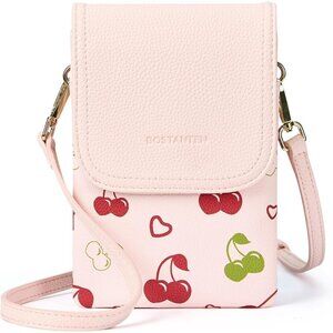 Women Cherry Imported Vegan Leather Adjustable Strap Small Crossbody Bags
